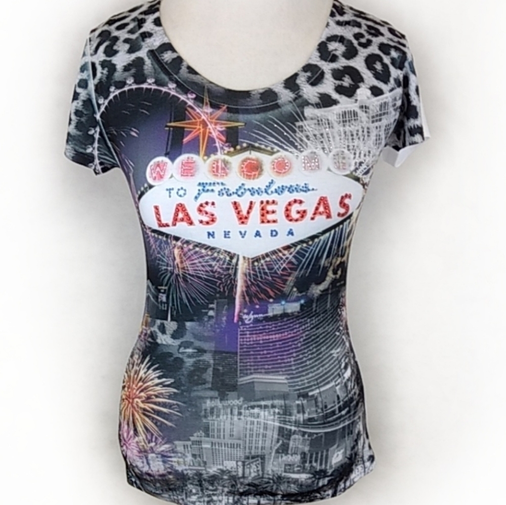 Love Amour Las Vegas Nevada Bling T-Shirt Small